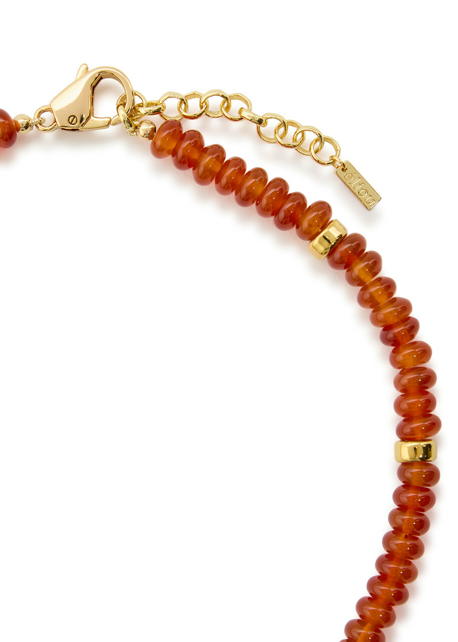 Eliou Aureo Beaded 18kt Gold-plated Necklace - Brown - One Size