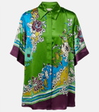 Alémais Nanci printen silk satin shirt