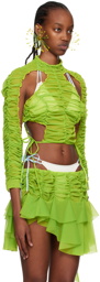 Ester Manas Green Ruched Blouse