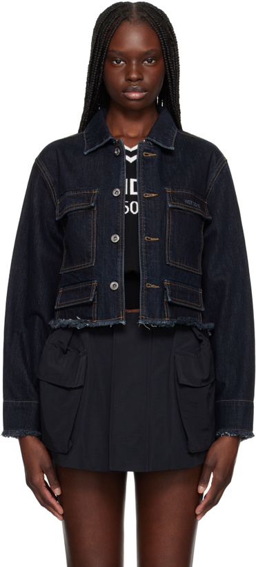 Photo: We11done Navy Cropped Denim Jacket