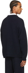 Palm Angels Navy Fleecy Sweater