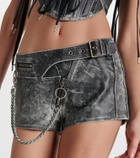 KNWLS Nihil Moto low-rise leather shorts