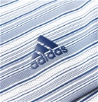 ADIDAS GOLF - Striped Recycled Stretch-Jersey and Mesh Polo Shirt - Blue
