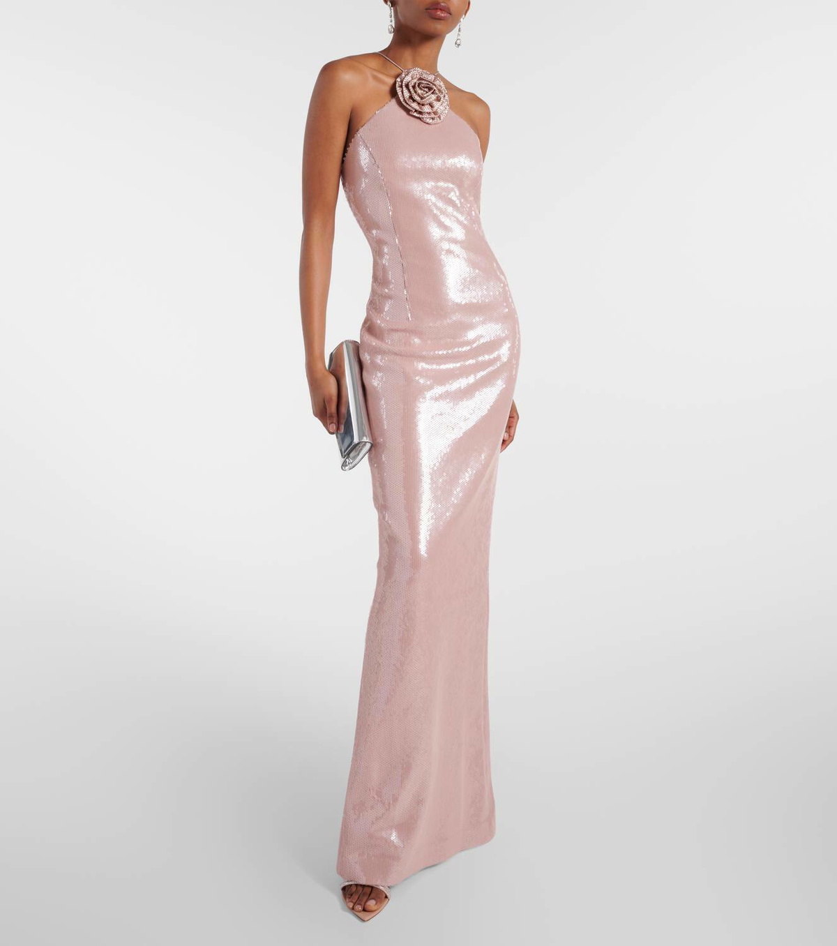 Rebecca Vallance Paige floral-appliqué sequined gown Rebecca