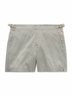 Orlebar Brown - Bulldog Straight-Leg Mid-Length Striped Swim Shorts - Gray