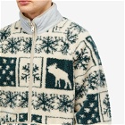 Beams Plus Men's MIL Reversible Jacquard Boa Fleece in Snow/Grey