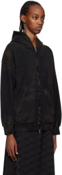 Balenciaga Black Distressed Hoodie