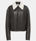 Bottega Veneta Shearling-trimmed leather jacket