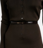 Tom Ford T croc-effect leather belt