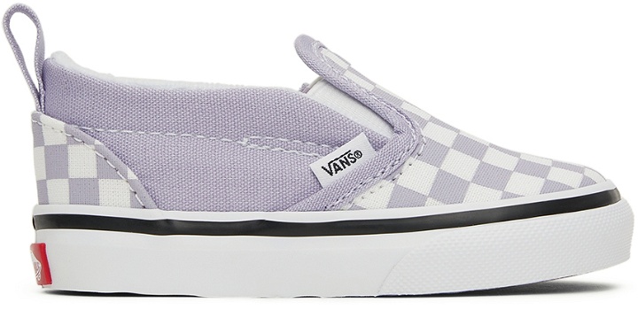 Photo: Vans Baby Purple & White Checkerboard Slip-On V Sneakers