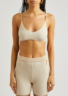 Jacquemus Le Bandeau Pralu Rib-knit bra top Beige