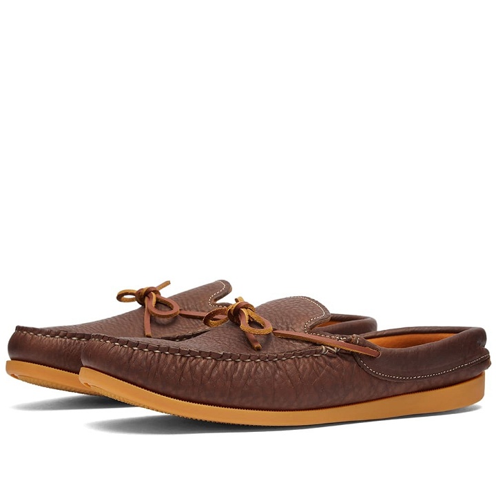 Photo: EasyMoc Men's Lace Slip On Boat Shoe in Chocolate Grizzly