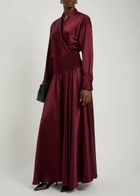 Esse Studios Illi Silk Maxi Skirt Burgundy