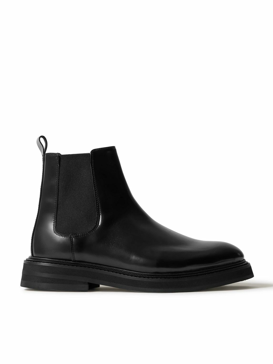 VINNY's - Officer Glossed-Leather Chelsea Boots - Black