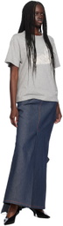 Meryll Rogge Navy Vented Denim Maxi Skirt