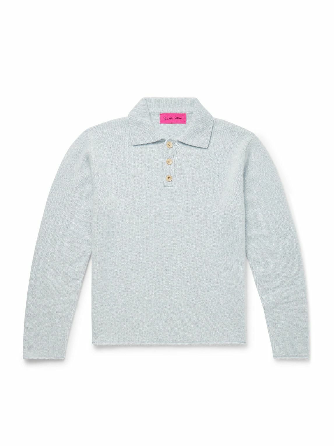 The Elder Statesman - Brushed-Cashmere Polo Shirt - Blue