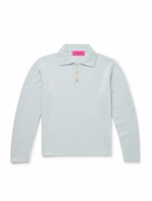 The Elder Statesman - Brushed-Cashmere Polo Shirt - Blue