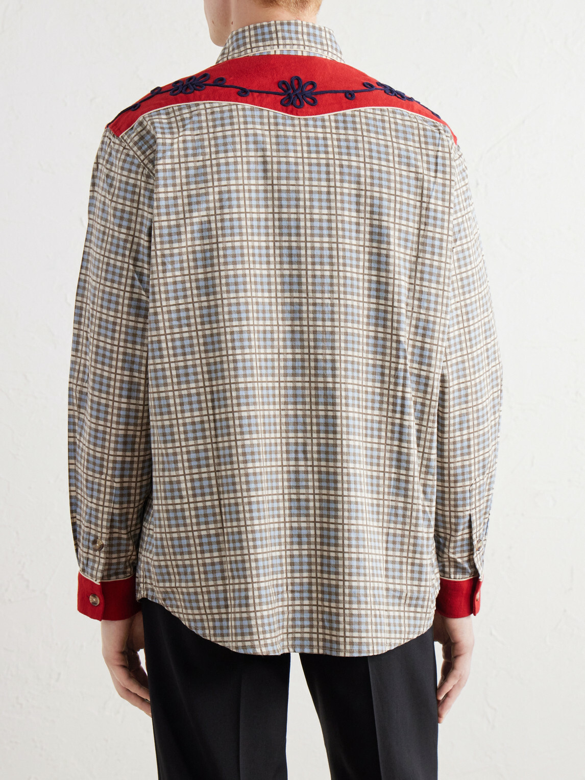 BODE - River City Western Checked Cotton Shirt - Red