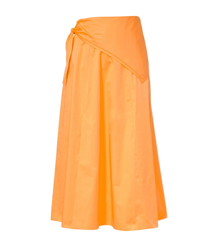 Photo: Vince Scarf-detail cotton midi skirt