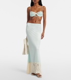 Montce Natalia lace-trimmed satin slip skirt