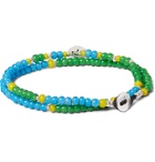 Mikia - Sterling Silver and Bead Wrap Bracelet - Blue