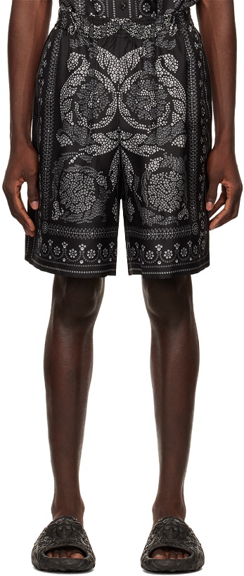 Photo: Versace Black Barocco Shorts