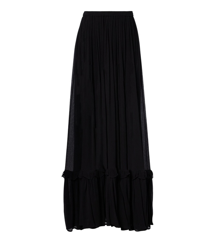 Photo: Saint Laurent Ruffled silk maxi skirt