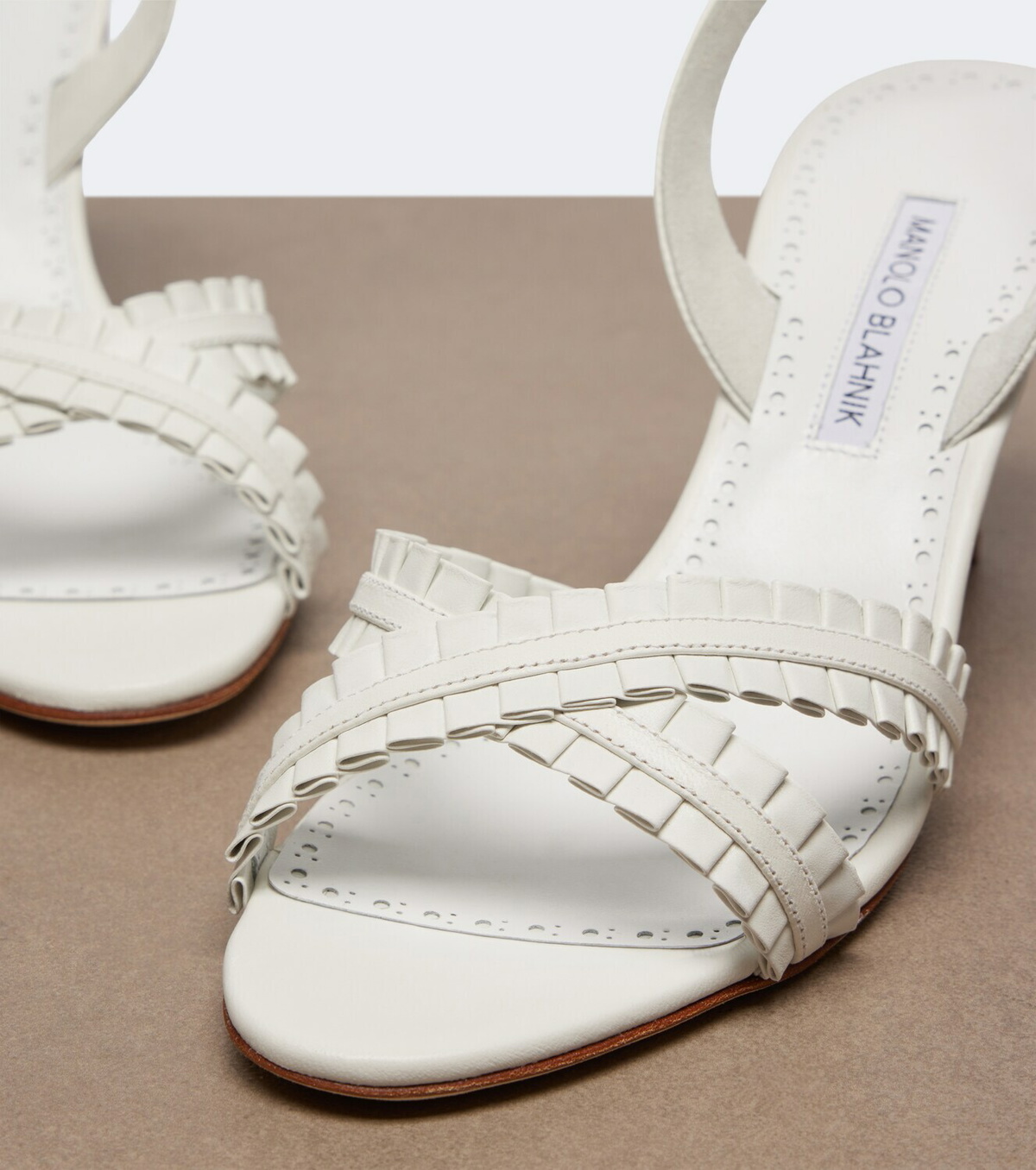 Manolo Blahnik Volusan leather slingback sandals