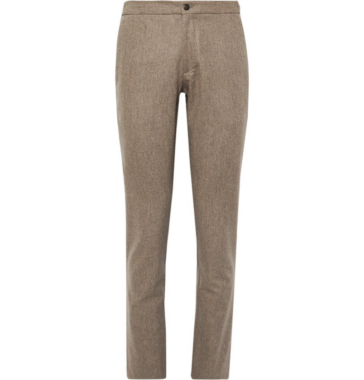 Photo: Incotex - Slim-Fit Brushed Wool-Twill Trousers - Tan