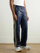Marni - Straight-Leg Striped Leather Trousers - Blue