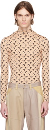 Marine Serre Tan Printed Turtleneck