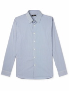 Theory - Irving Striped Cotton-Poplin Shirt - Blue
