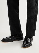 VINNY'S - Romeo Croc-Effect Leather Penny Loafers - Black - EU 40