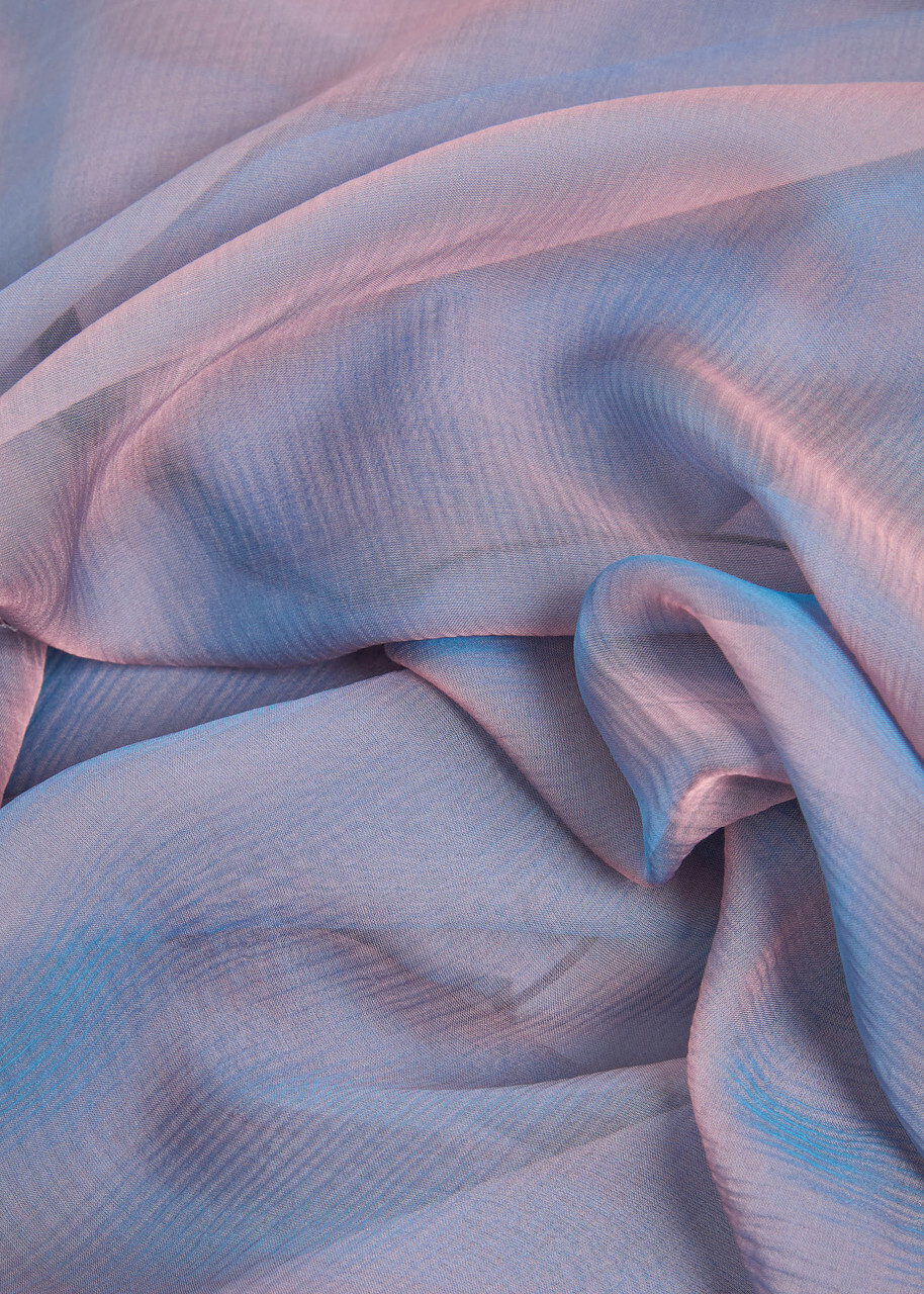 Talbot Runhof Dégradé Silk-georgette Shawl - Metallic Silver - One Size