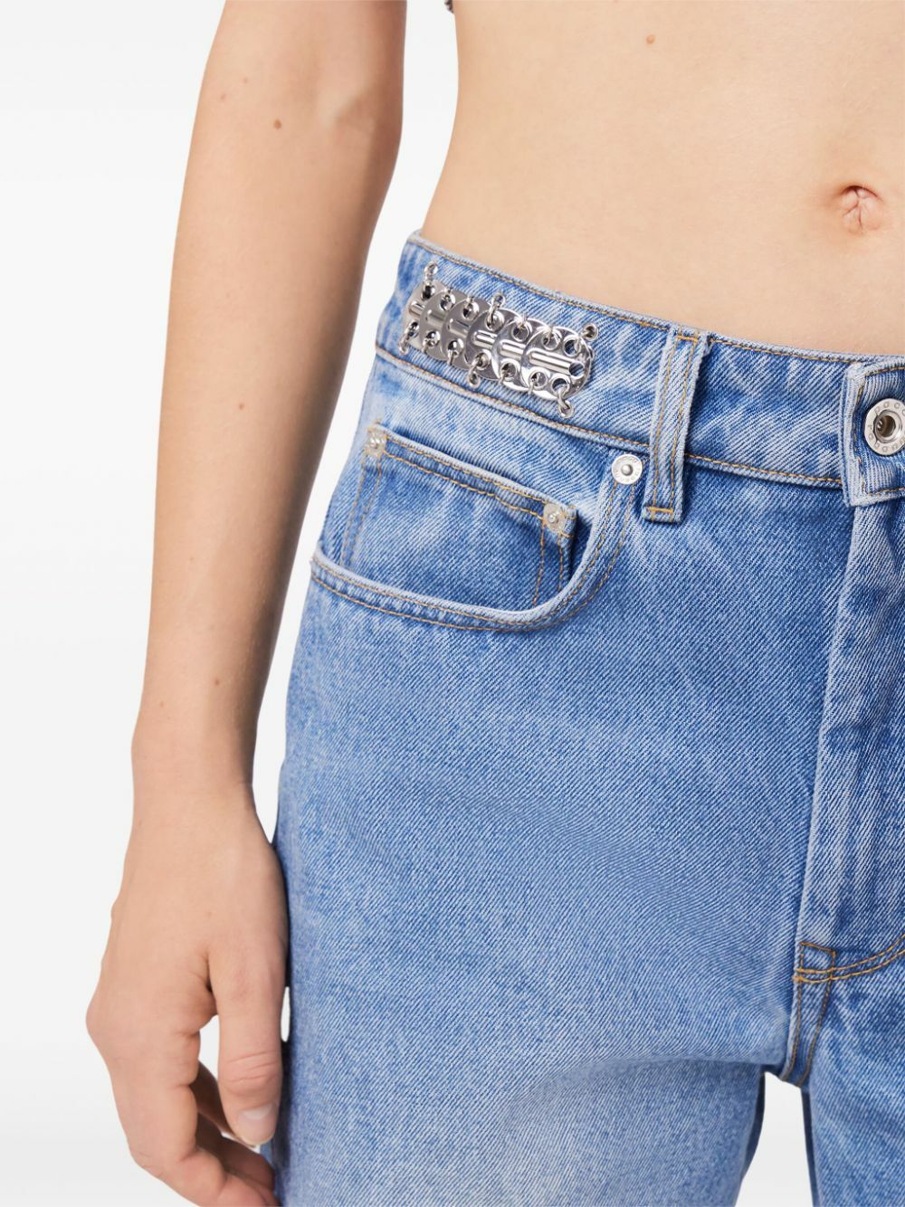 Rabanne Blue Signature 1969 Straight-Leg Jeans Paco Rabanne