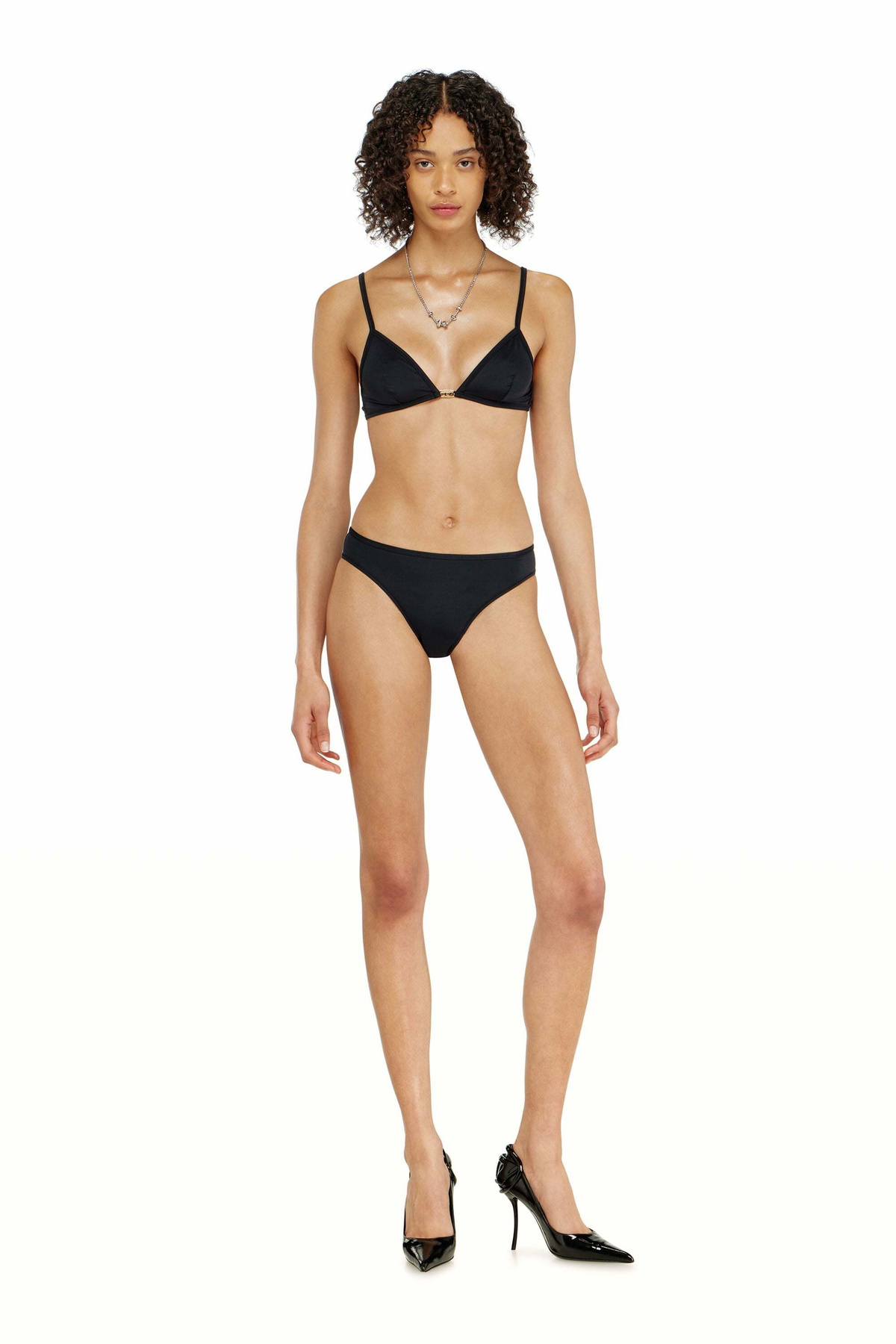 Diesel Triangle bra in nylon with Oval D detail - Bras Womens in Black