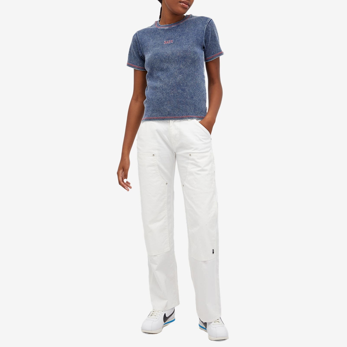 A Bathing Ape Women's Bape Rib T-Shirt in Indigo