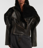 Y/Project Paneled cropped faux leather jacket