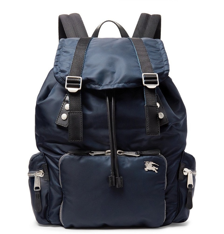 Photo: Burberry - Leather-Trimmed Nylon Backpack - Men - Navy