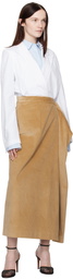 MARIE ADAM-LEENAERDT Beige Oversized Straight Midi Skirt