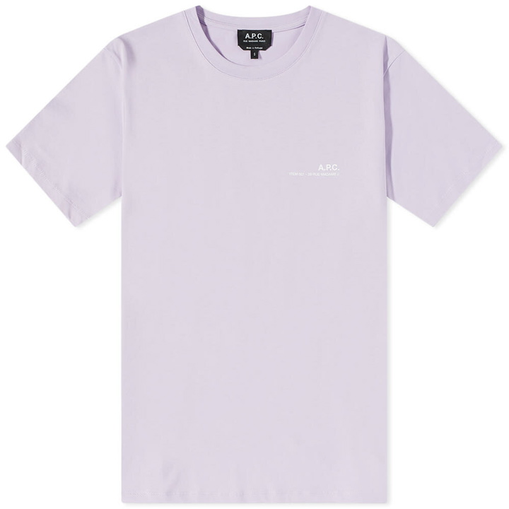 Photo: A.P.C. Men's A.P.C Item Logo T-Shirt in Violet