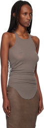 Rick Owens Gray Temple Basic Rib Tank Top