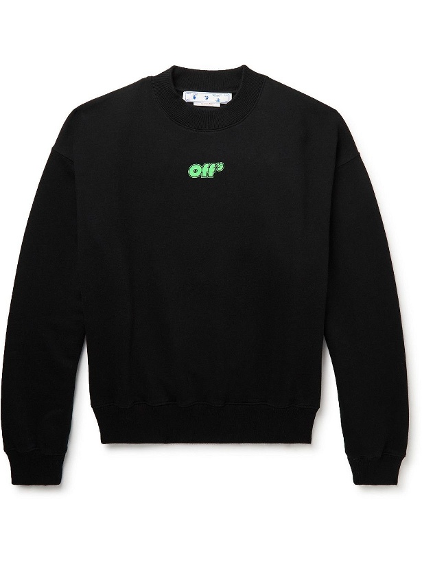 Photo: Off-White - Rave Flyer Skate Printed Cotton-Jersey Sweatshirt - Black