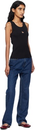 Maison Kitsuné Black 'Baby Fox' Ribbed Tank Top