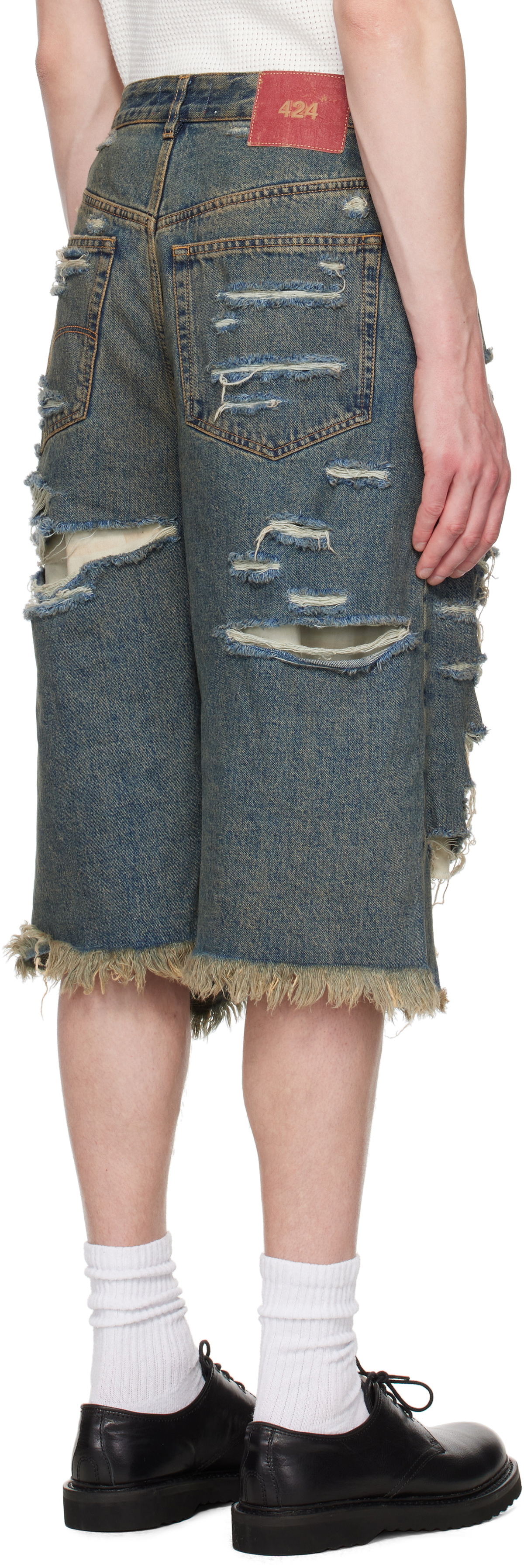 424 Blue Big Daddy Denim Shorts 424