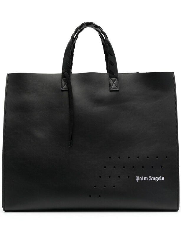 Photo: PALM ANGELS - Palm One Leather Tote Bag