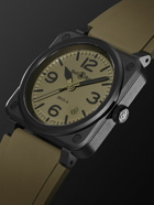 Bell & Ross - BR 03 Automatic 41mm Ceramic and Rubber Watch, Ref. No. BR03A-MIL-CE/SRB