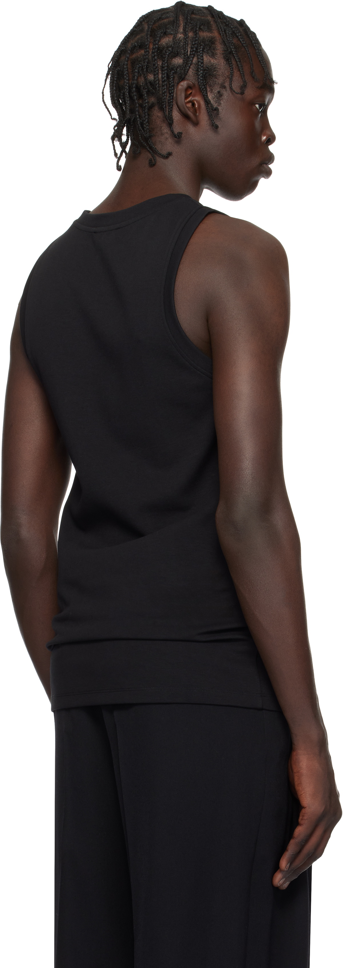 Balmain Black 'PB' Embroidered Tank Top