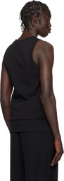Balmain Black 'PB' Embroidered Tank Top