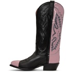 Helmut Lang Black and Pink Sarah Morris Edition Cowboy Boots